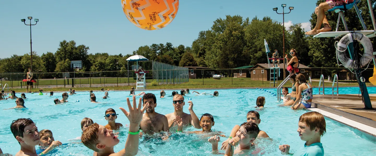 kids playing in the pool