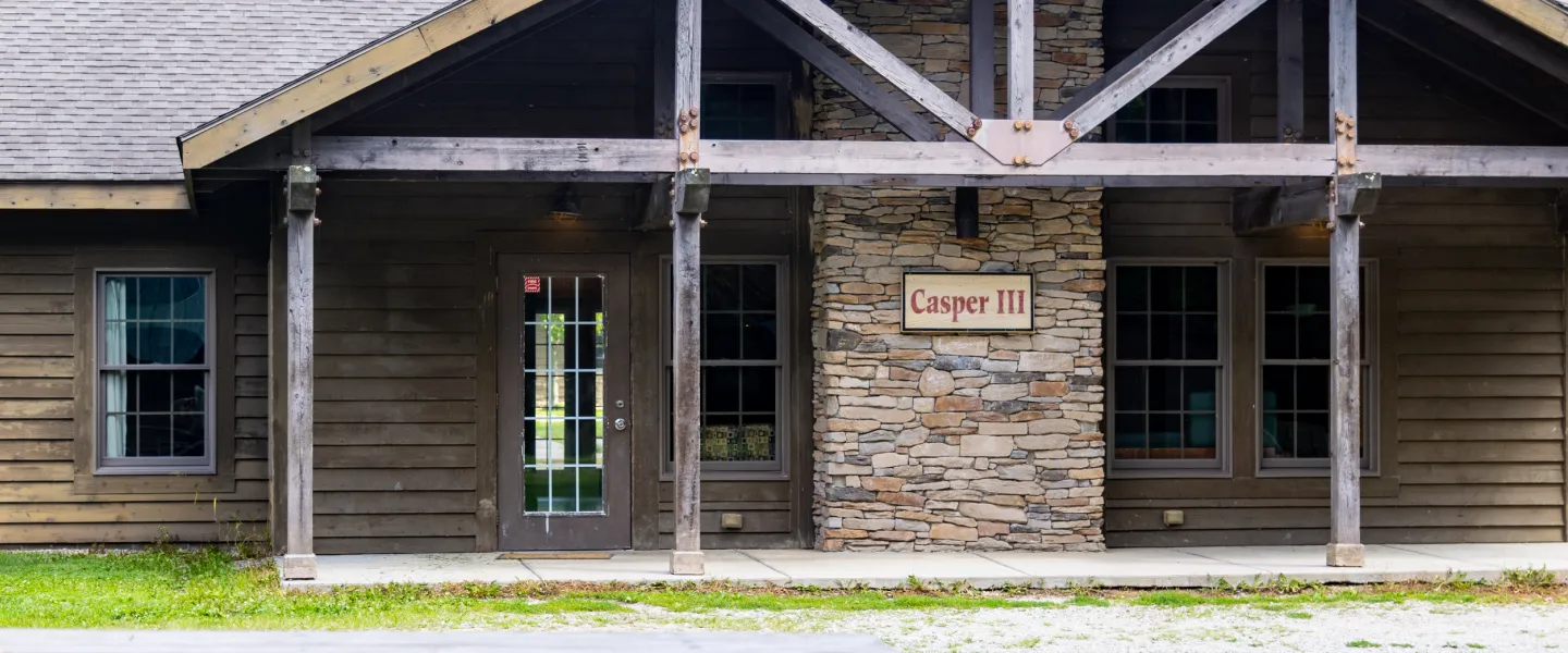 Outside of one of our Casper lodges