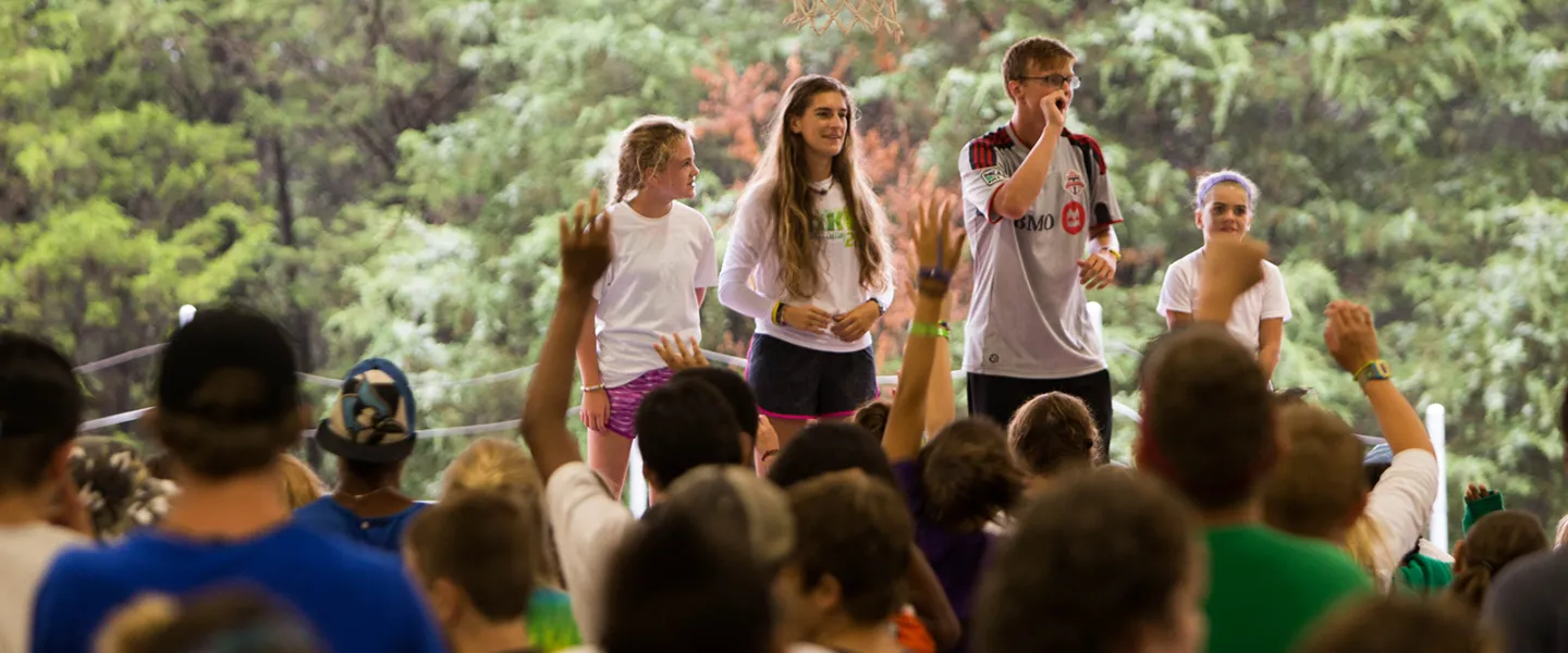 Group gathering at camp