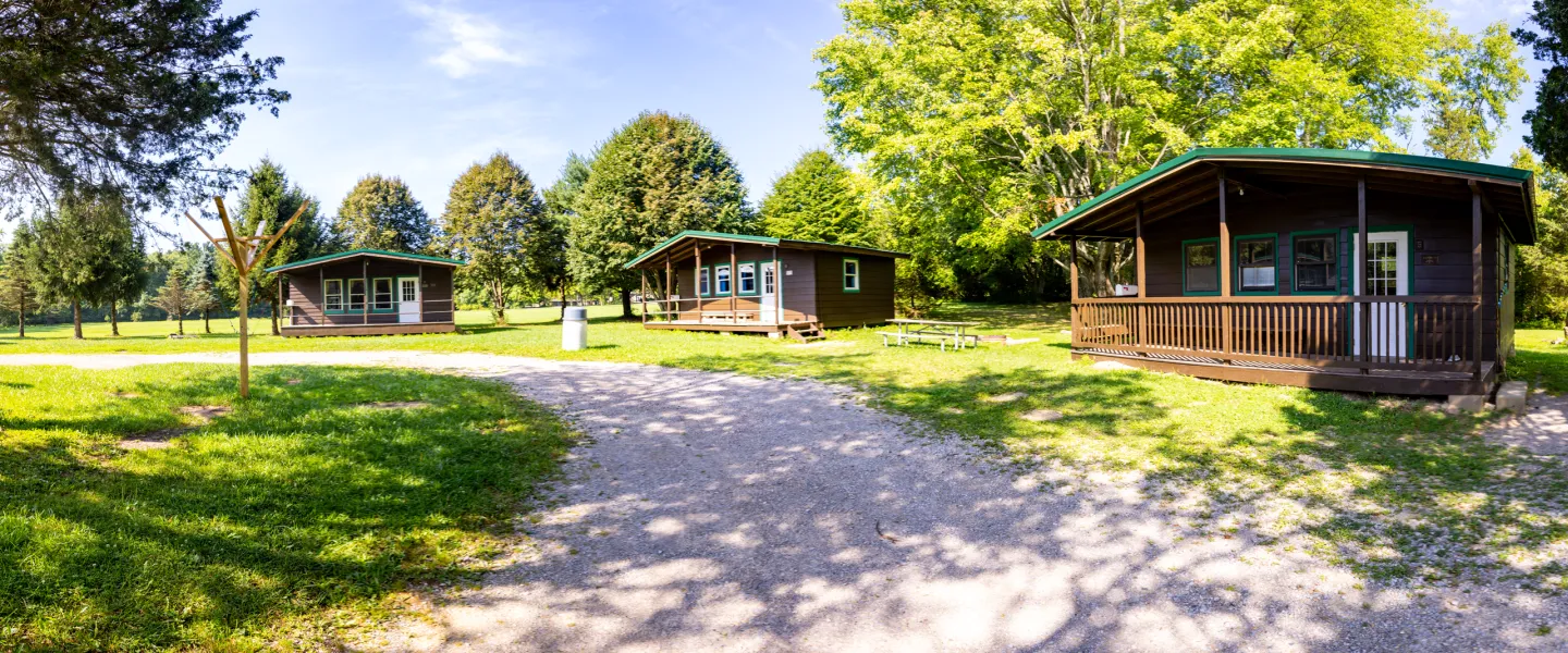 Multiple cabins at Main Camp