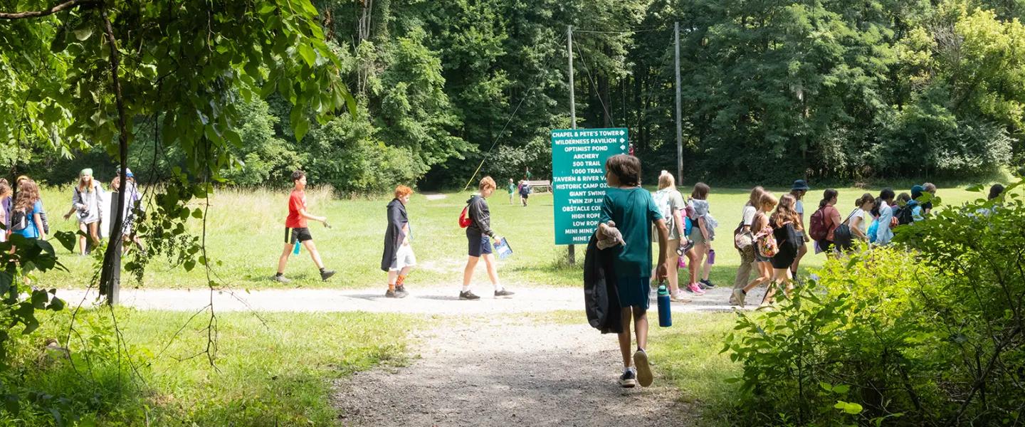 Outdoor walk at camp