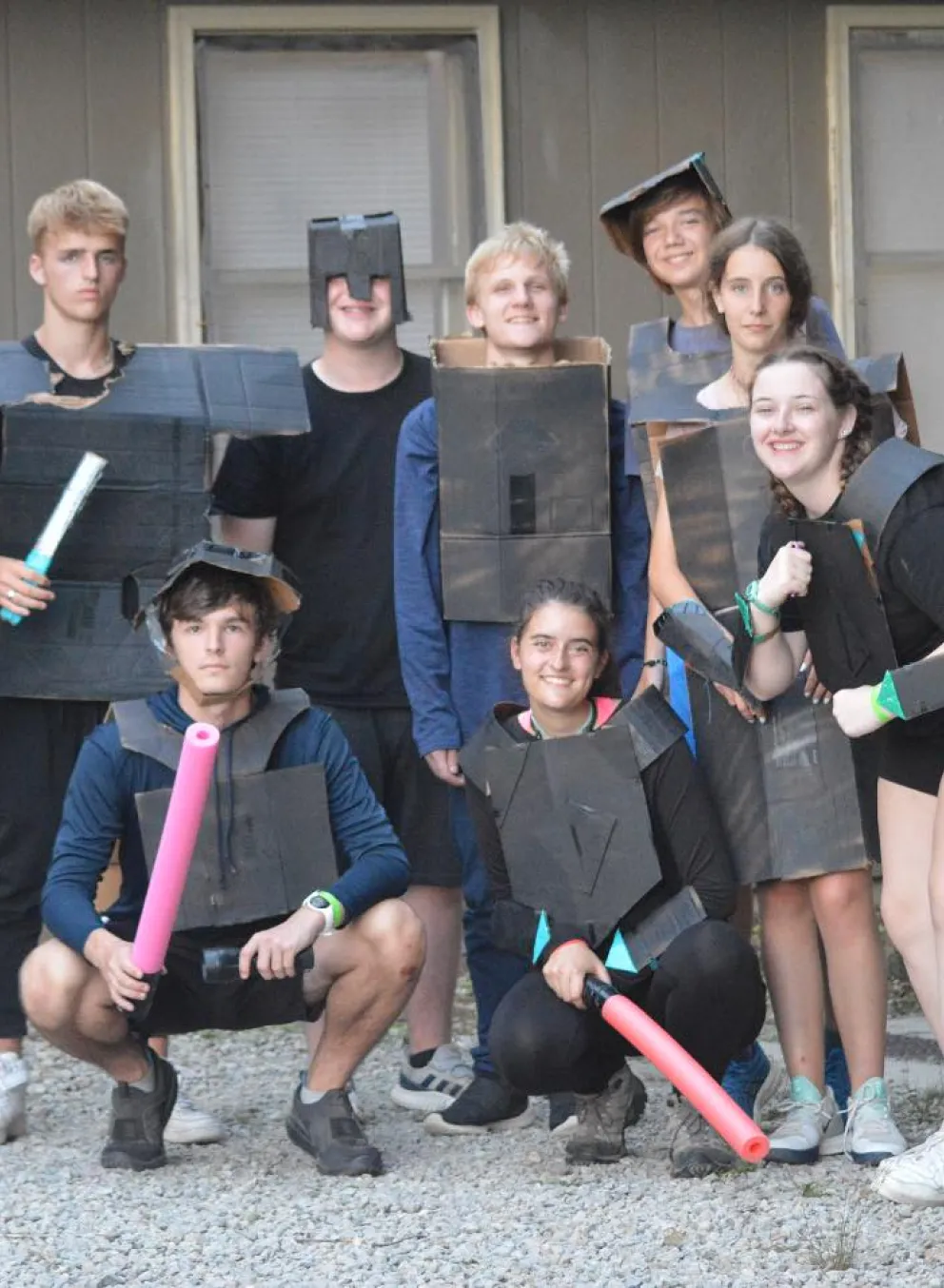 A group of teens dressed up