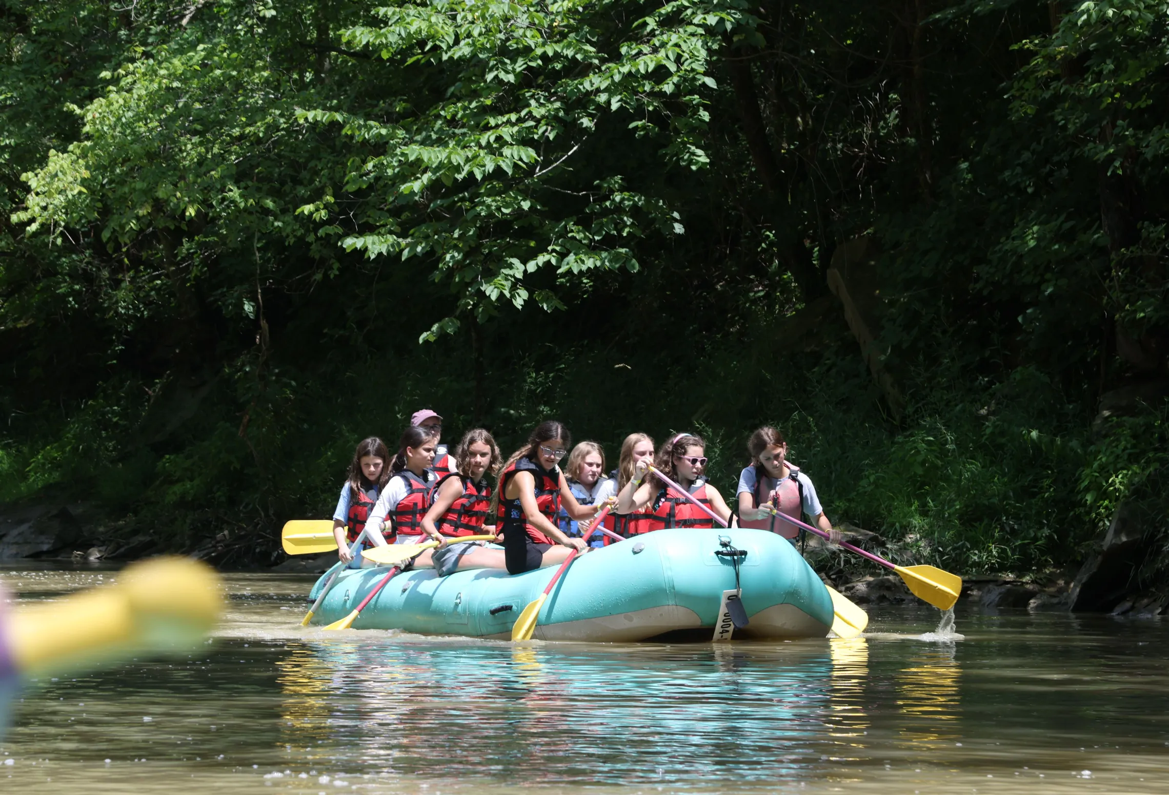 Girls Rafting on the river