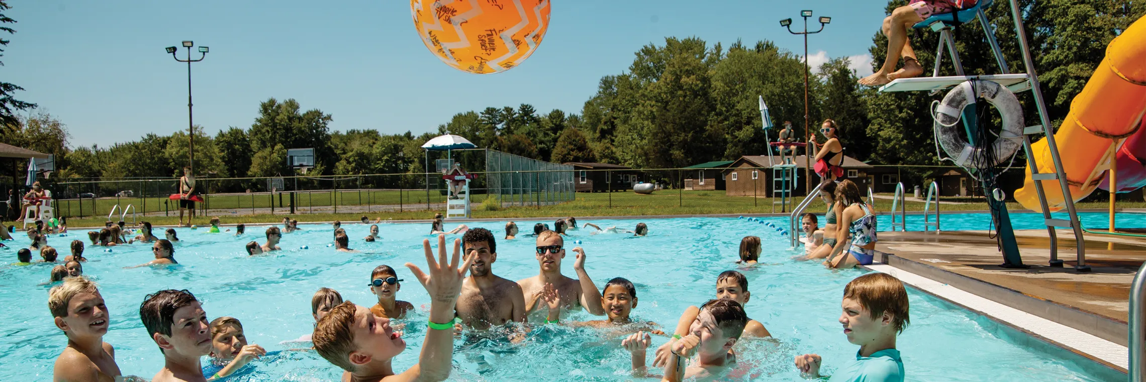 kids playing in the pool