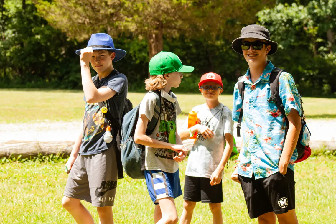 teen boys at camp