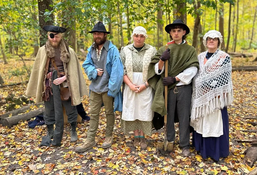 A group dressed up for living history