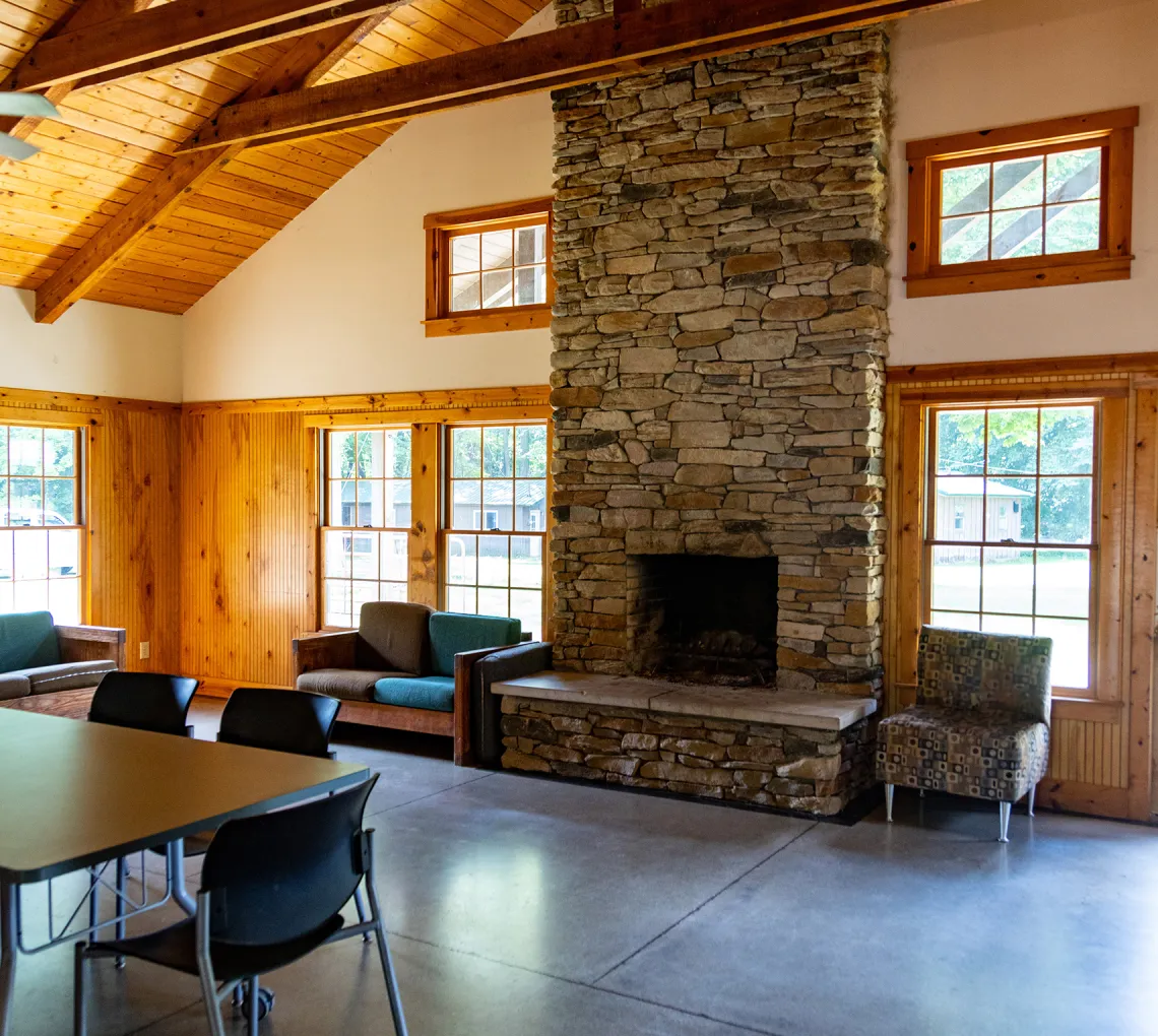 A meeting space at camp kern