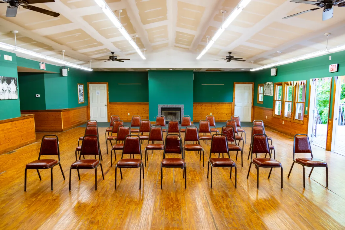 A meeting space at camp kern