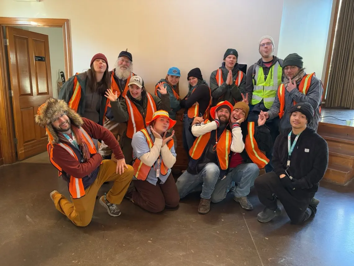 A group getting ready for work day at camp kern