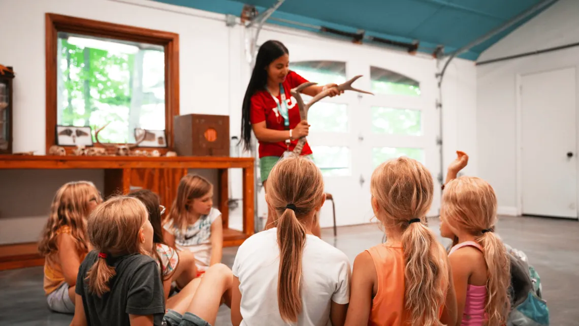 kids in outdoor education at camp